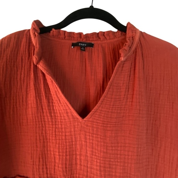 Drew Amber Tiered Cotton Gauze
Half Puff Button Sleeve Mini Sheath Dress SZ S - Picture 5 of 12